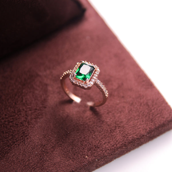 Emerald Rectangle Diamond Ring